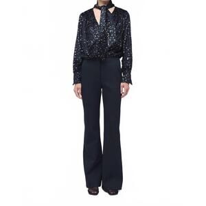 NEW SIMKHAI kayleigh long sleeve top in black multi